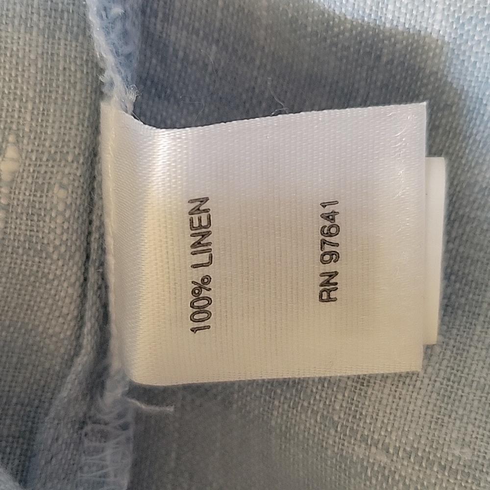 J.Jill light blue 100% linen long sleeve women's blouse size M. - Picture 3 of 5